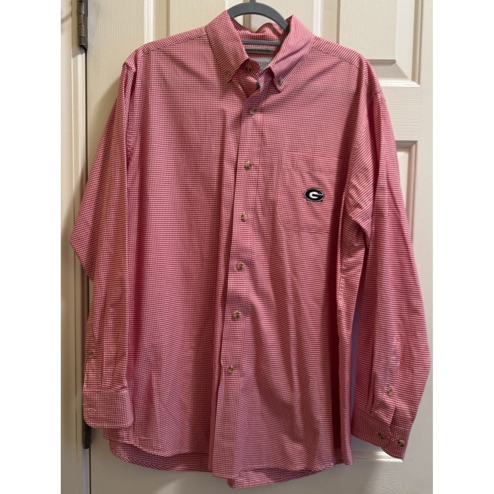 Georgia Bulldogs Checkered Button-Down Shirt‎ Size Medium Campus Specialties UGA